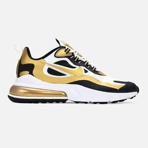 Nike Air Max 270 React Metallic Gold Sneakers Size 7.5